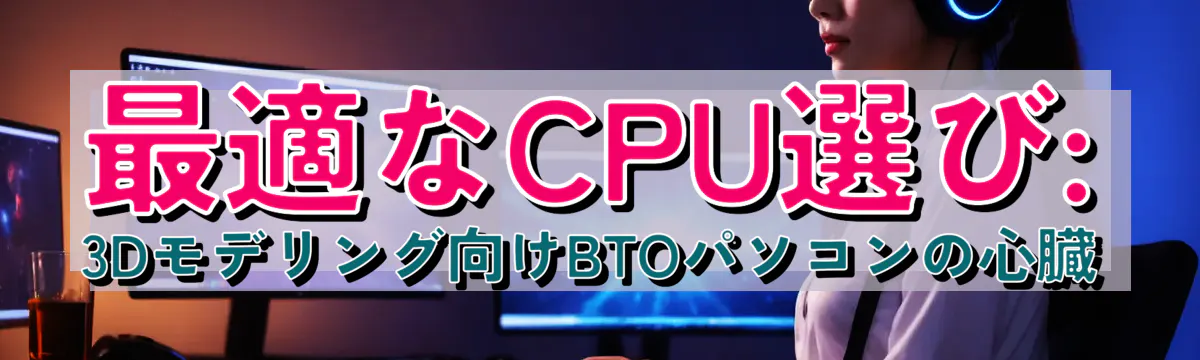 最適なCPU選び: 3Dモデリング向けBTOパソコンの心臓