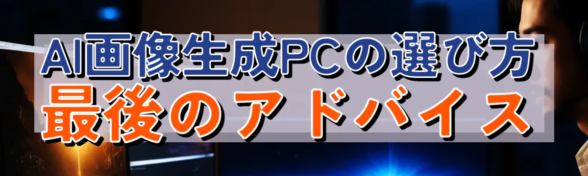 AI画像生成PCの選び方 最後のアドバイス