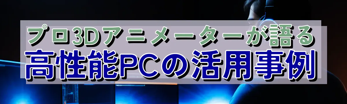 プロ3Dアニメーターが語る 高性能PCの活用事例