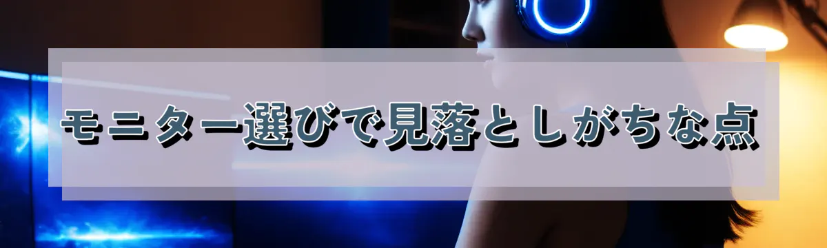 モニター選びで見落としがちな点