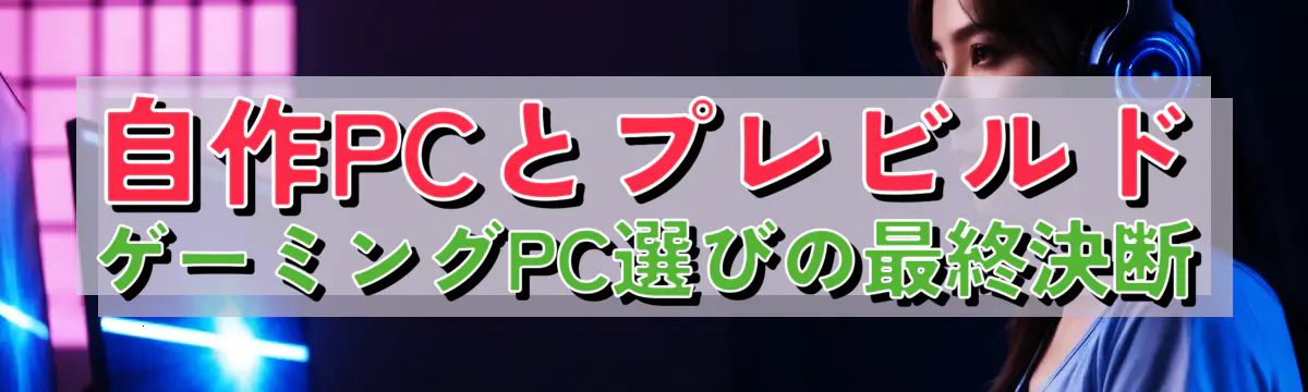 自作PCとプレビルド ゲーミングPC選びの最終決断