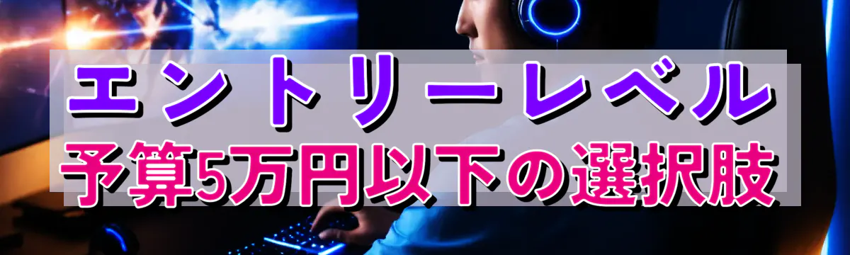 エントリーレベル 予算5万円以下の選択肢