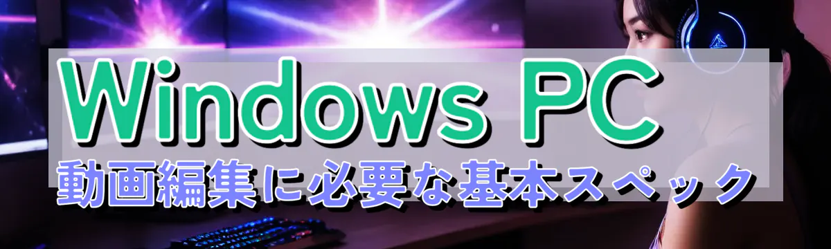 Windows PC動画編集に必要な基本スペック
