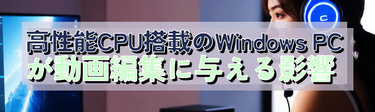 高性能CPU搭載のWindows PCが動画編集に与える影響 
