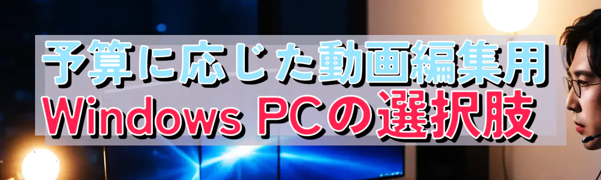 予算に応じた動画編集用Windows PCの選択肢 
