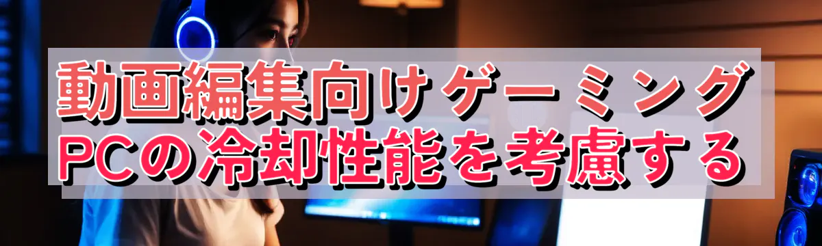 動画編集向けゲーミングPCの冷却性能を考慮する
