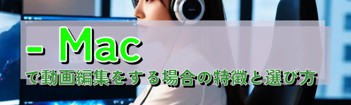 - Macで動画編集をする場合の特徴と選び方