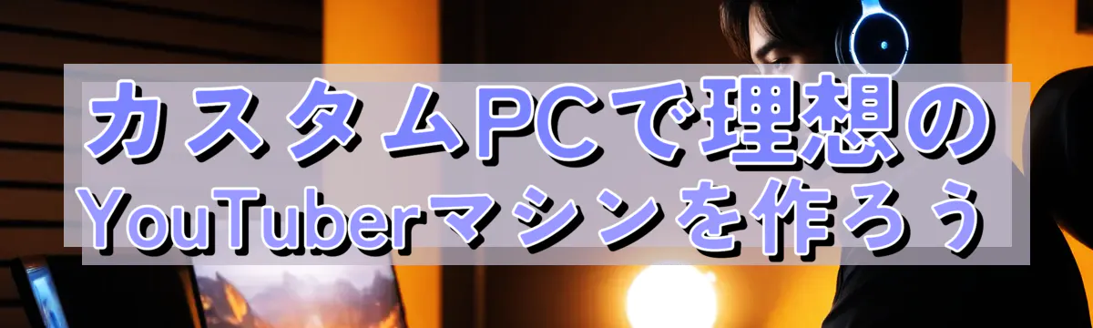 カスタムPCで理想のYouTuberマシンを作ろう