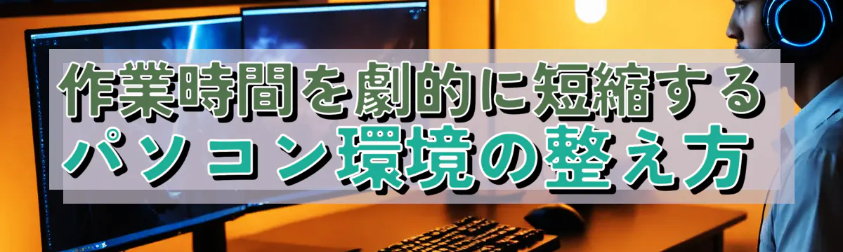 作業時間を劇的に短縮するパソコン環境の整え方