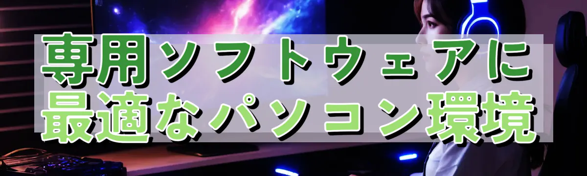 専用ソフトウェアに最適なパソコン環境
