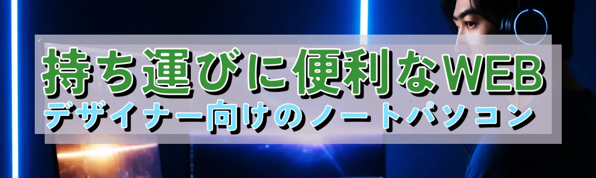 持ち運びに便利なWEBデザイナー向けのノートパソコン