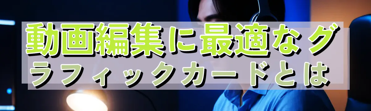 動画編集に最適なグラフィックカードとは
