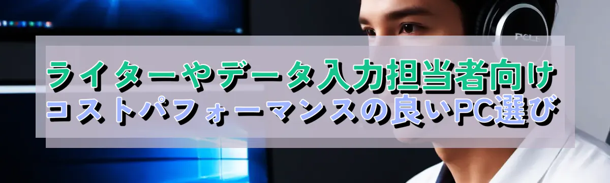 ライターやデータ入力担当者向け コストパフォーマンスの良いPC選び
