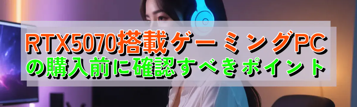 RTX5070搭載ゲーミングPCの購入前に確認すべきポイント