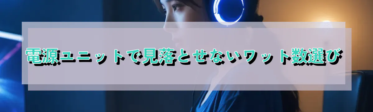 電源ユニットで見落とせないワット数選び
