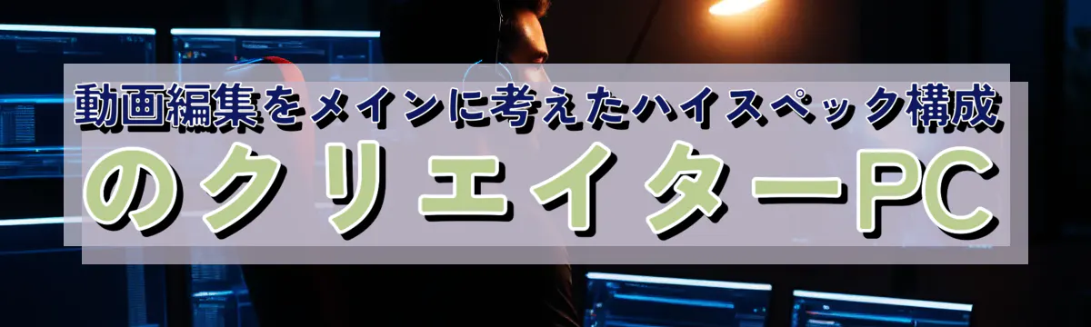 動画編集をメインに考えたハイスペック構成のクリエイターPC