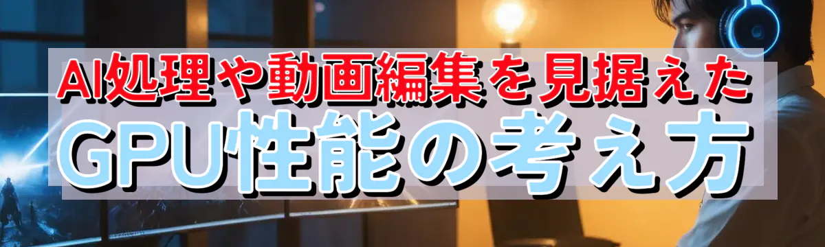 AI処理や動画編集を見据えたGPU性能の考え方