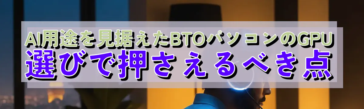 AI用途を見据えたBTOパソコンのGPU選びで押さえるべき点