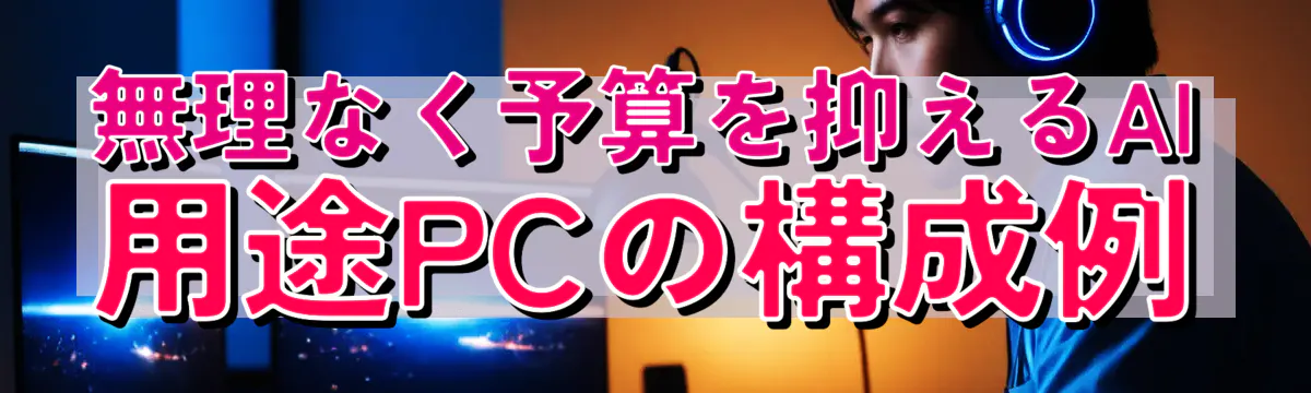 無理なく予算を抑えるAI用途PCの構成例
