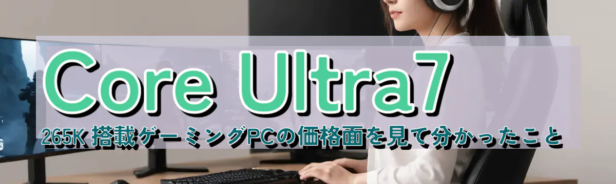 Core Ultra7 265K 搭載ゲーミングPCの価格面を見て分かったこと