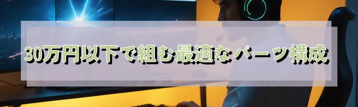 30万円以下で組む最適なパーツ構成