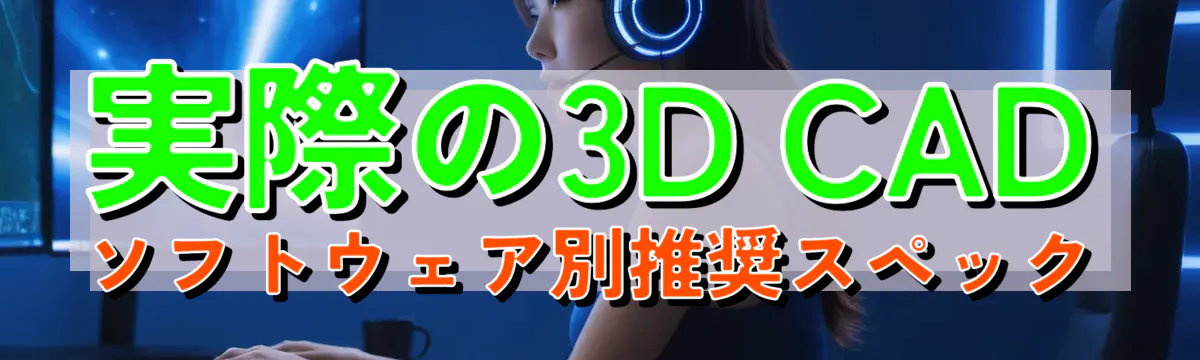 実際の3D CADソフトウェア別推奨スペック