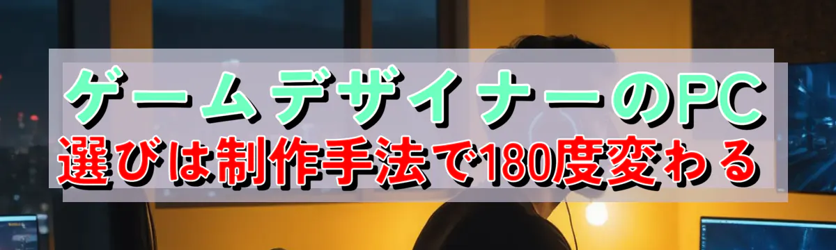 ゲームデザイナーのPC選びは制作手法で180度変わる