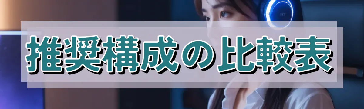 推奨構成の比較表