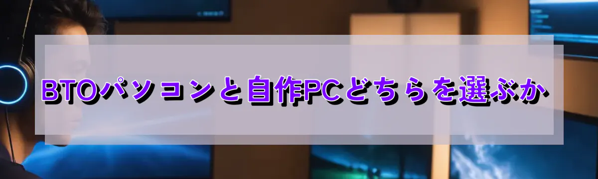 BTOパソコンと自作PCどちらを選ぶか
