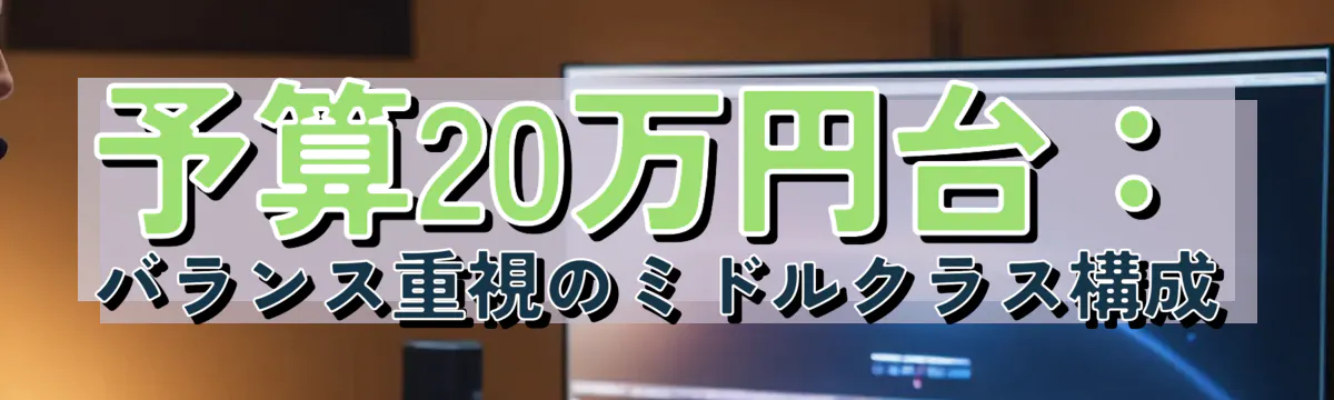 予算20万円台:バランス重視のミドルクラス構成