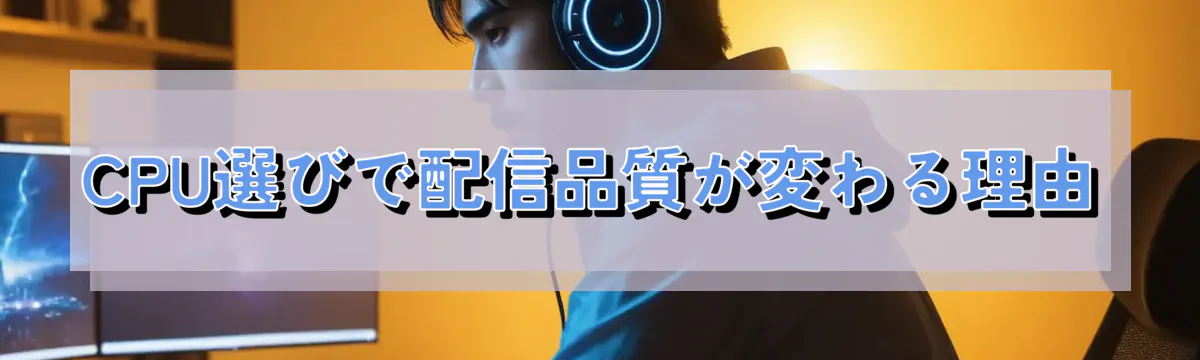 CPU選びで配信品質が変わる理由