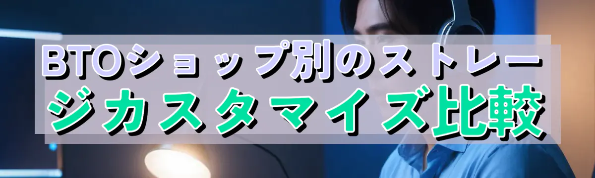 BTOショップ別のストレージカスタマイズ比較