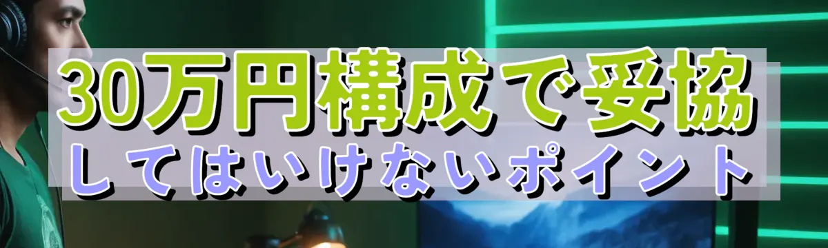 30万円構成で妥協してはいけないポイント