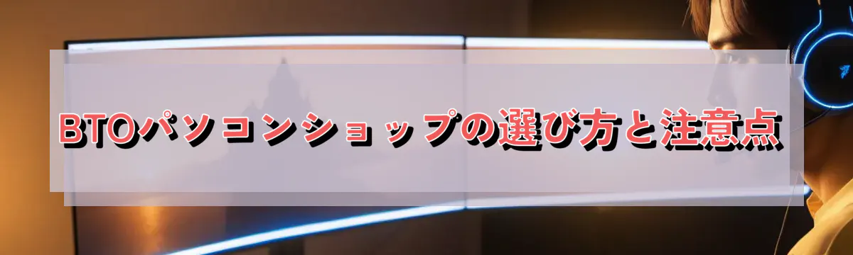 BTOパソコンショップの選び方と注意点