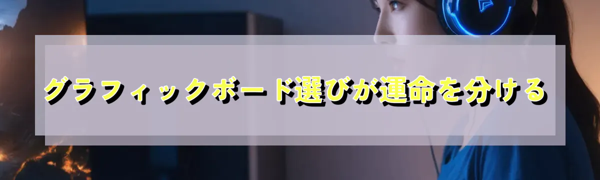 グラフィックボード選びが運命を分ける