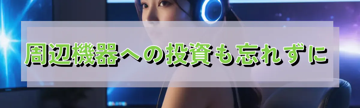 周辺機器への投資も忘れずに
