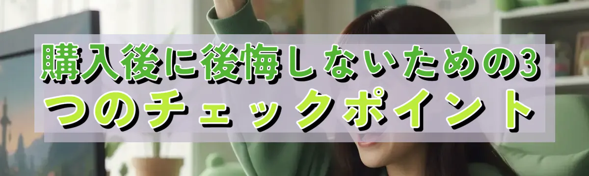 購入後に後悔しないための3つのチェックポイント