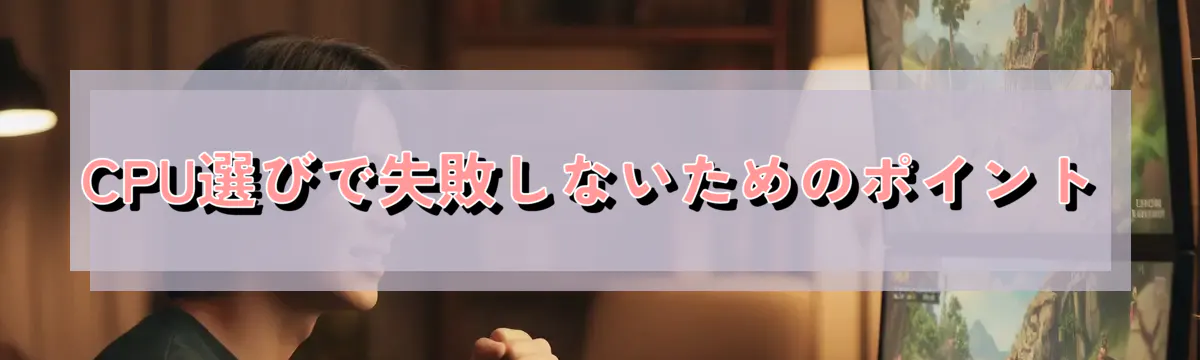 CPU選びで失敗しないためのポイント