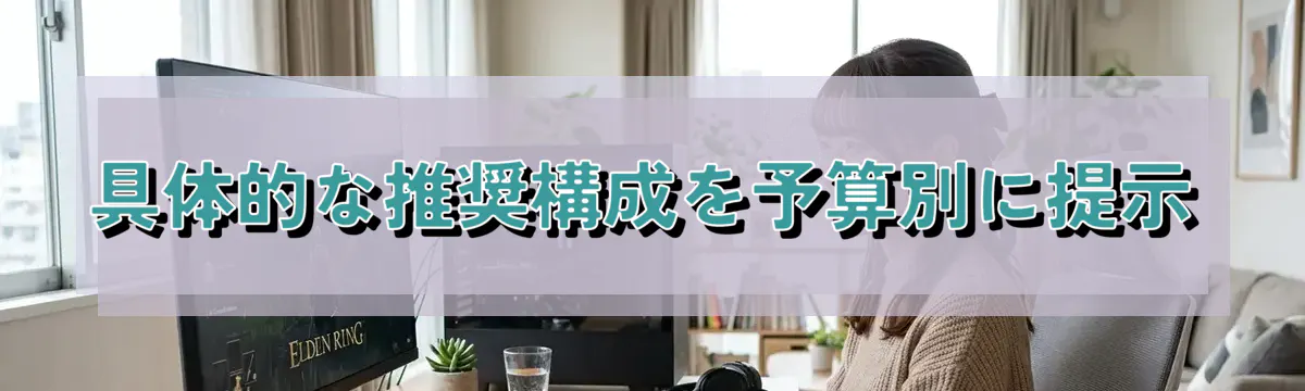具体的な推奨構成を予算別に提示