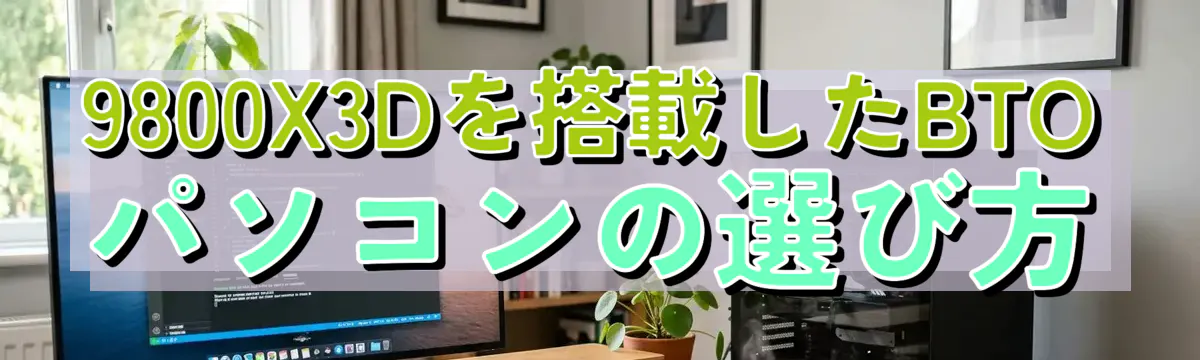 9800X3Dを搭載したBTOパソコンの選び方