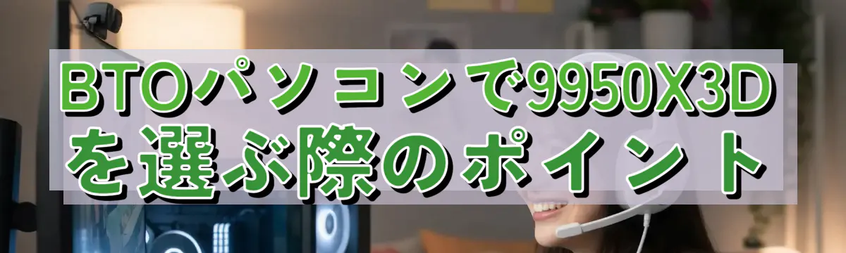 BTOパソコンで9950X3Dを選ぶ際のポイント