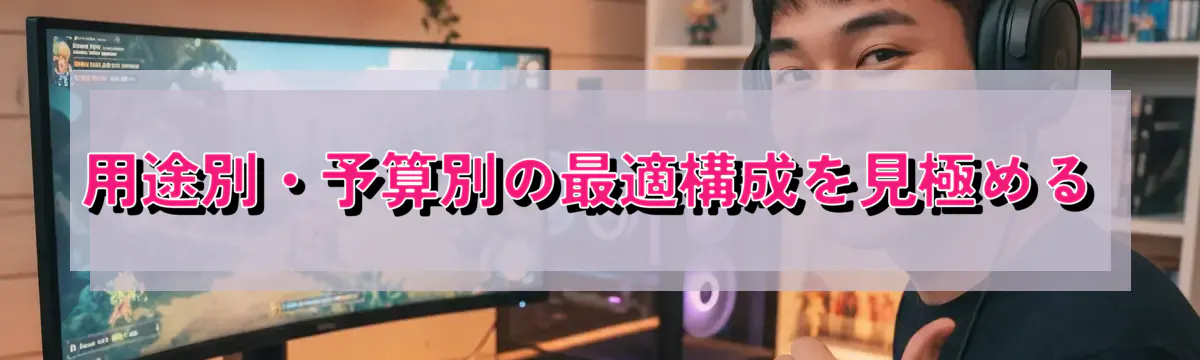 用途別・予算別の最適構成を見極める