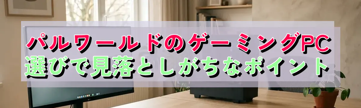 パルワールドのゲーミングPC選びで見落としがちなポイント