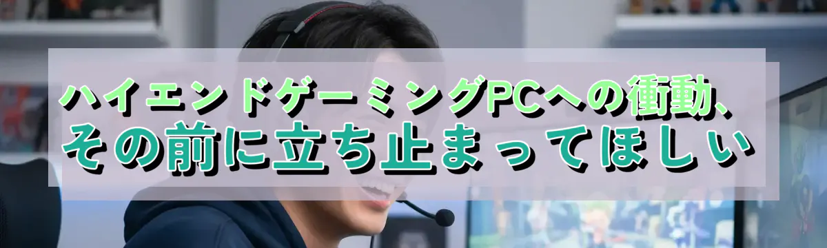 ハイエンドゲーミングPCへの衝動、その前に立ち止まってほしい